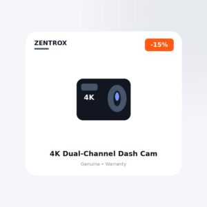 4K Dual-Channel Dash Cam, Front & Rear