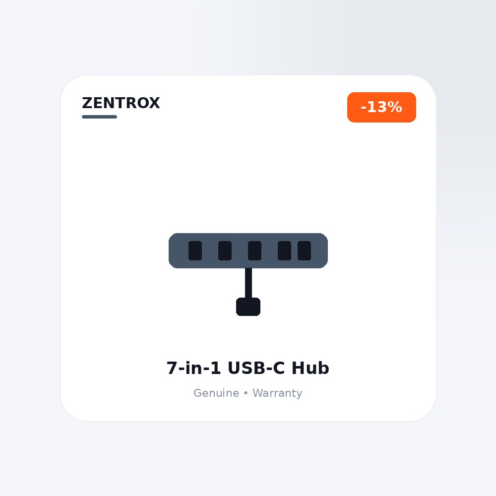7-in-1 USB-C Hub, 4K HDMI + Card Reader