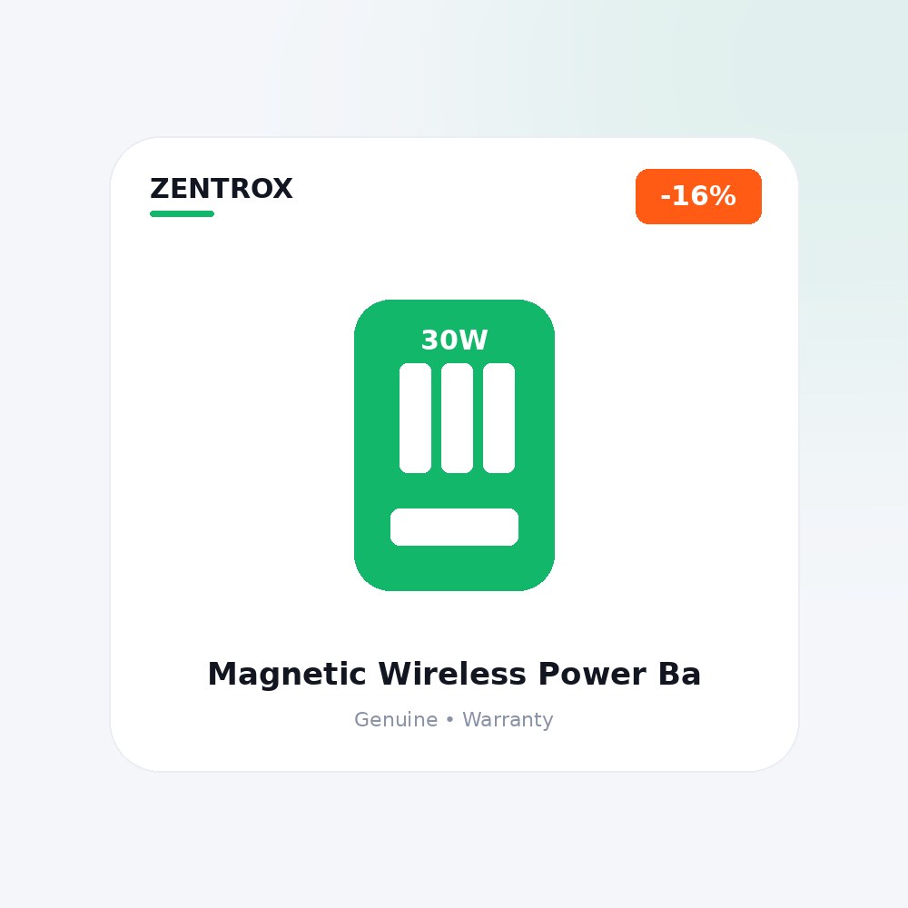 Magnetic Wireless Power Bank, 10000mAh 30W