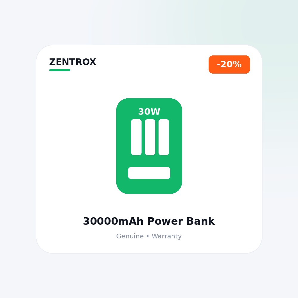 30000mAh Power Bank, 65W PD